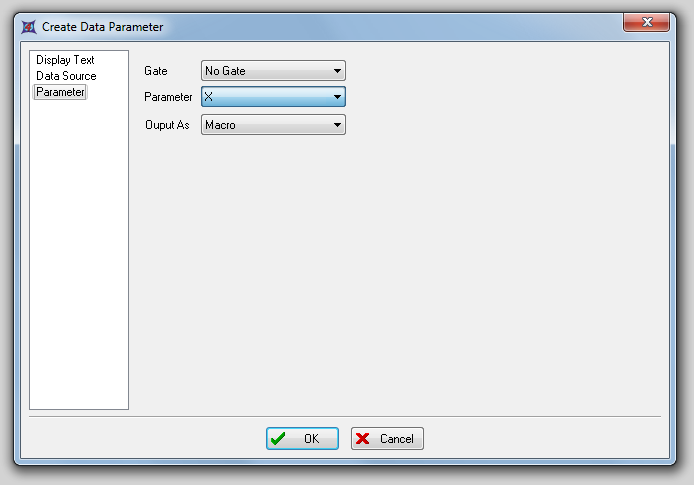 图 11.23  Create Data Parameter -- Parameter Page (创建数据参数 -- 参数页面)
